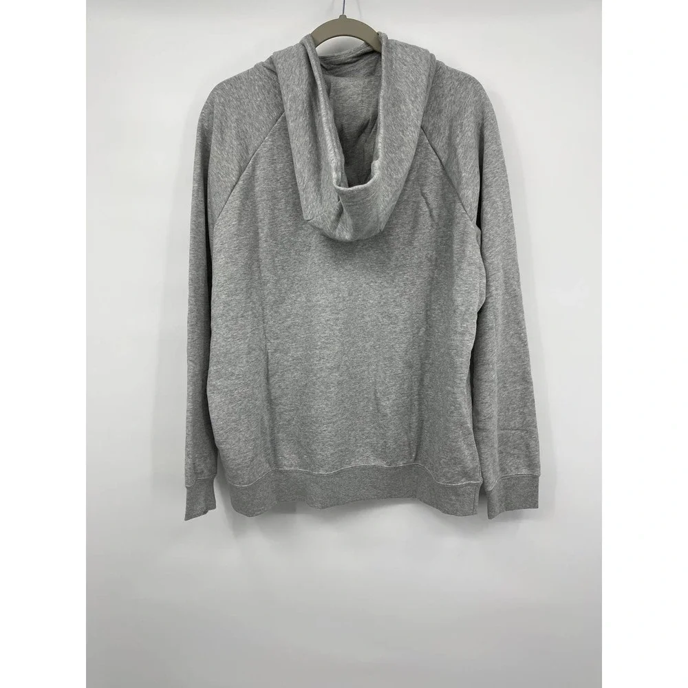 SOLD Nike Womens Gray Heather Essential Funnel Neck Hooded Sweatshirt Pullover - Picture 11 of 14